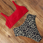 Sexy Bikini Leopard Bathing Suit High Waist Swimsuit Push Up KilyClothing