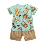 Cute Infants Boys Clothing Sets Cotton Short Sleeve Baby Tops + Shorts 2Pcs Newborn Cartoon Clothes KilyClothing