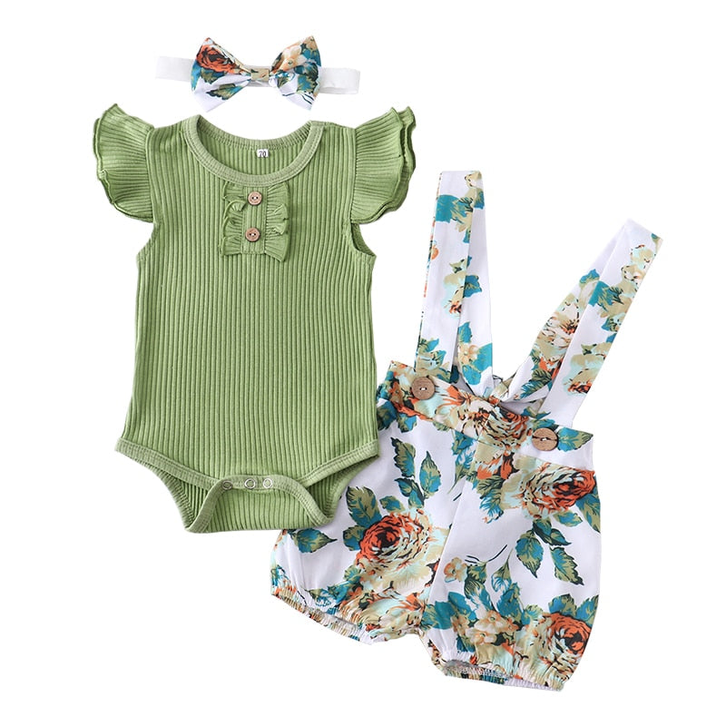 Baby Girl Set Fashion Newborn Infant Knitting Cotton Ruffles Romper Shorts KilyClothing