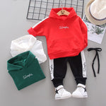 Spring Autumn Toddler Active Clothing Suit Children Boy Girl Letter Hoodie Patchwork Pants 2Pcs/set Kids Clothes Baby Sportswear KilyClothing