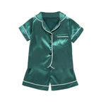 Toddler Silk Satin Pajamas Sleepwear Nightwear Suit Unisex KilyClothing