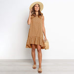 Dress Polka Dot Chiffon Sleeveless Beach Mini Casual Sundress KilyClothing