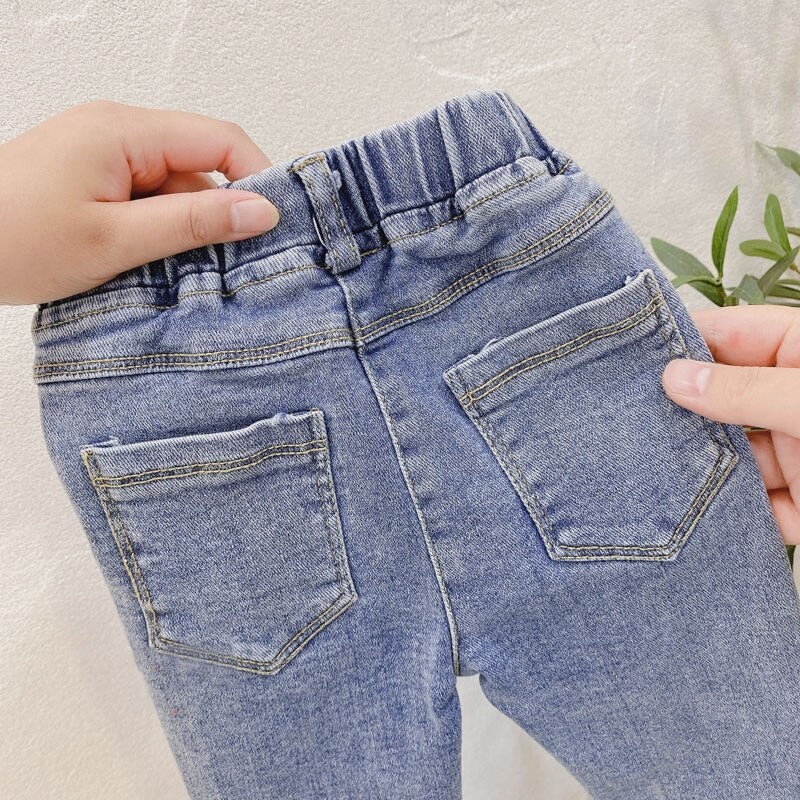 Jeans For Girls Elegant Bow Cute Denim Pants for 7-12 years, Sweet Bowknot Stretch Lovely Spring Child Trousers Toddler Kid Baby Steetwear KilyClothing