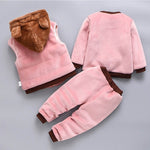 Unisex Clothing Set Hooded Outerwear Tops Pants 3PCS Outfits Kids Toddler Warm KilyClothing