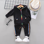 Spring Autumn Toddler Active Clothing Suit Children Boy Girl Letter Hoodie Patchwork Pants 2Pcs/set Kids Clothes Baby Sportswear KilyClothing