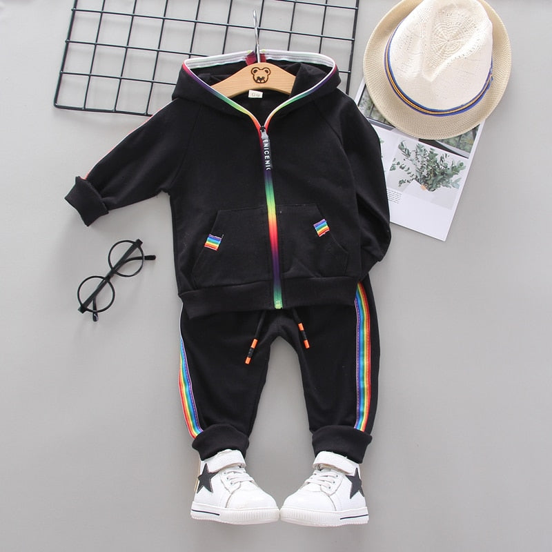 Spring Autumn Toddler Active Clothing Suit Children Boy Girl Letter Hoodie Patchwork Pants 2Pcs/set Kids Clothes Baby Sportswear KilyClothing