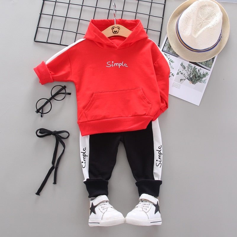 Spring Autumn Toddler Active Clothing Suit Children Boy Girl Letter Hoodie Patchwork Pants 2Pcs/set Kids Clothes Baby Sportswear KilyClothing