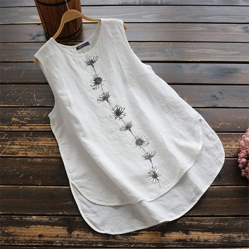 Elegant Summer Tank Tops Women's Floral Blouse KilyClothing