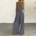 Jumpsuit Ladies Rompers Sexy Sleeveless Wide Leg Solid  Overalls KilyClothing