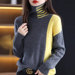 100% Wool Knit Sweaters Fashion Casual Long Sleeve Turtleneck Thick KilyClothing