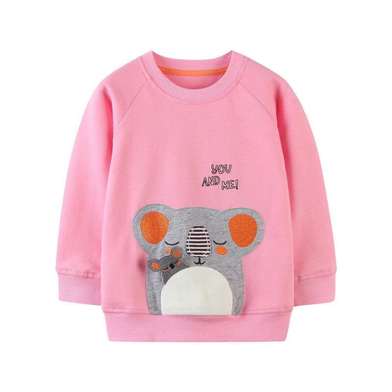 Sweatshirts For Girls Animals Applique Embroidered Fashion Cotton KilyClothing