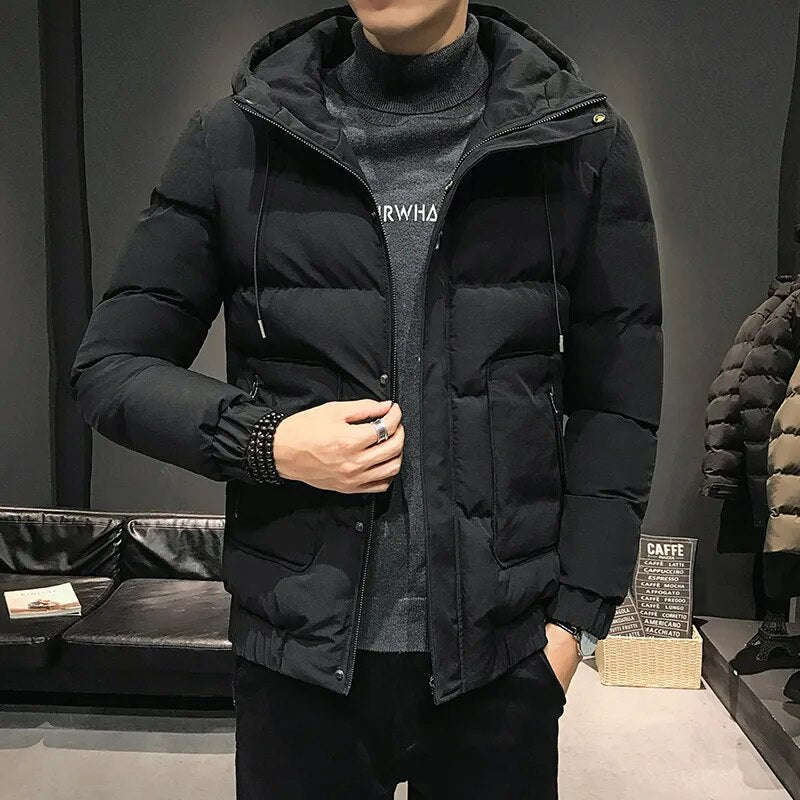 New Cotton Padded Clothes Men'S Bread Clothes Korean Version Fashion Hooded Cotton Padded Jacket Handsome Winter Coat Young KilyClothing