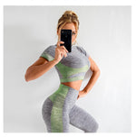 yoga set gym clothing Female Sport fitness suit Running Clothes yoga top+   Leggings women Seamless gym yoga bra suits KilyClothing