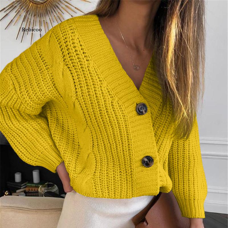 Knit Sweater Women Autumn Female Casual Long Sleeve Button Cardigan Knitted Sweaters Coat Femme Winter Warm Clothes KilyClothing