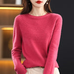 100% wool pullover curled O-neck cashmere sweater KilyClothing