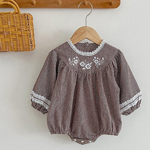 Baby Girls Clothing Autumn Spring Infant Baby Girls Jumpsuit Long Sleeve Cotton Embroidery Newborn Baby Girls Bodysuits KilyClothing