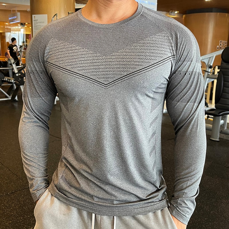 High Quality Running Sport Shirt Men Fitness Compression Long Sleeve Upper Clothin KilyClothing