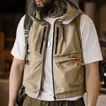 Outdoor Mountain Quick Dry Men's Vest Multi-Pocket Hooded Sleeveless Jackets KilyClothing