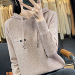 Autumn Winter Long Sleeve Hooded Pullovers Fashion Korean Knit Hoodie Sweaters Casual Warm Bottoming Jumper KilyClothing
