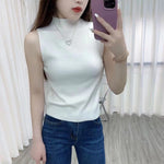 Half Turtleneck Knitted Tank Top Summer Women Casual Vest KilyClothing