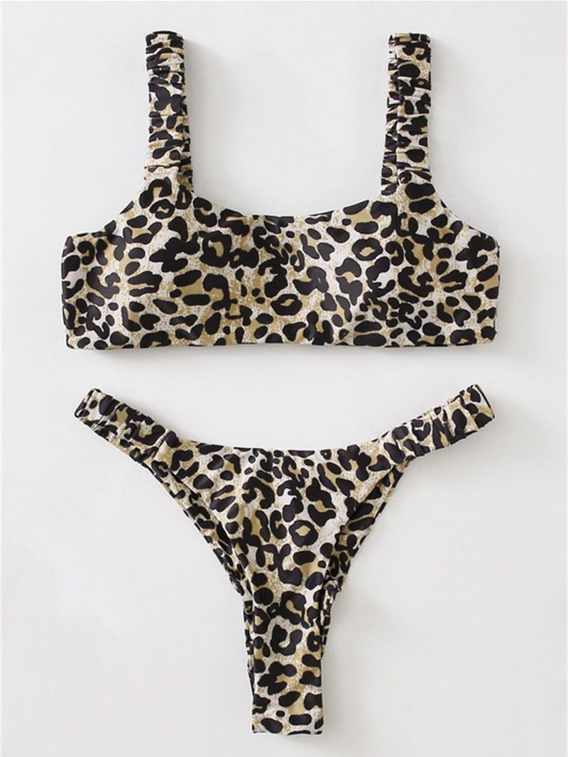 Sexy Micro Bikini Leopard Push Up Padded Thong Swimsuit KilyClothing