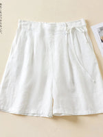 Casual Short Pant for woman, Summer Vintage Style, Solid Color Loose Comfortable Female Cotton Linen KilyClothing