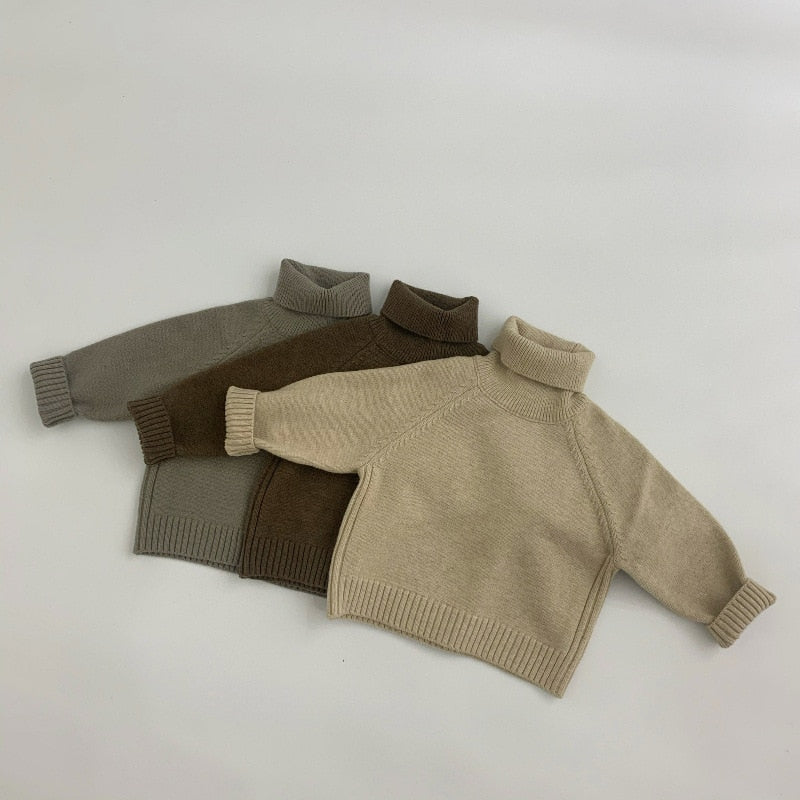 Sweaters Boys Knit Pullover Solid Girls Turtleneck Sweater Knit Wear KilyClothing