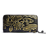 New Genuine  Embossed Leather Women Long Wallet Floral Fish Pattern Handy Bag Chinese Style Clutch Zipper Bag Female Wrist Purse KilyClothing