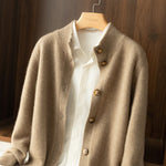 100% Wool Cashmere Sweater Women's Half High Neck Cardigan KilyClothing