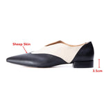 MILI-MIYA Fashion Mixed Color Women Full Genuine Leather Pumps Thick Heels Slip On Pointed Toe Dress Party Shoes Handmade KilyClothing