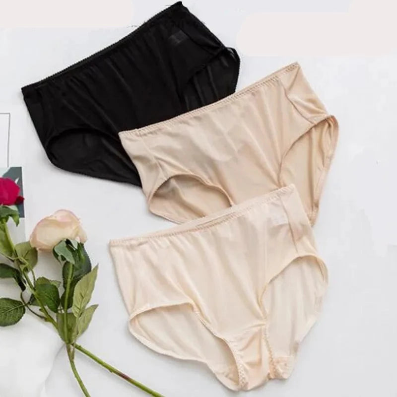 3 PACK Women 100% Mulberry Silk Basic Soft Panties Briefs Underwear Lingerie KilyClothing