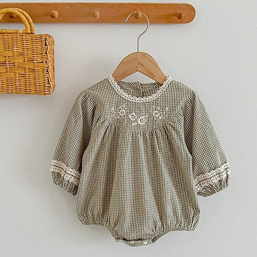 Baby Girls Clothing Autumn Spring Infant Baby Girls Jumpsuit Long Sleeve Cotton Embroidery Newborn Baby Girls Bodysuits KilyClothing