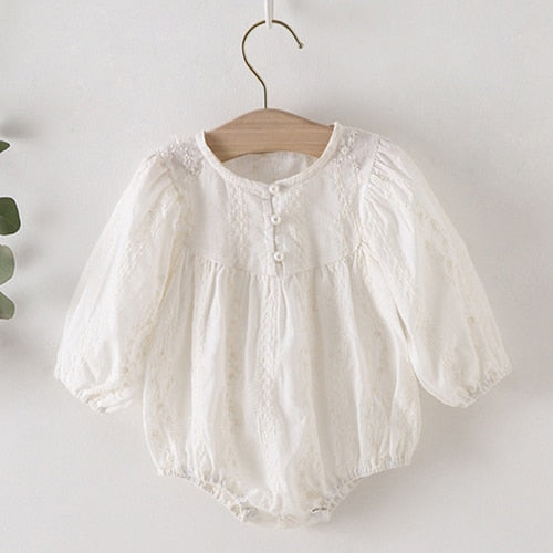 Baby Girls Clothing Autumn Spring Infant Baby Girls Jumpsuit Long Sleeve Cotton Embroidery Newborn Baby Girls Bodysuits KilyClothing