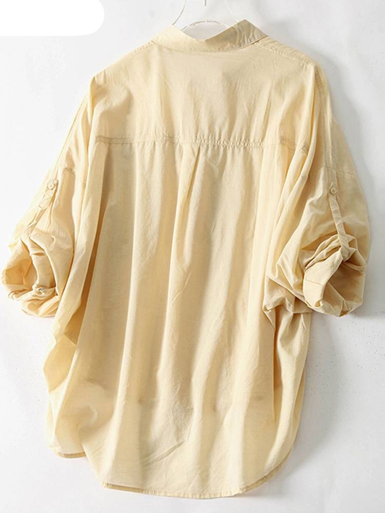 Long Sleeve Shirts Basic Tops Tunic Oversized Casual KilyClothing