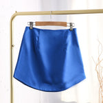 Slim Chic Elegant Women Mini Skirts Green Satin Street Solid Side Zipper Sexy Bodycon Skirt KilyClothing