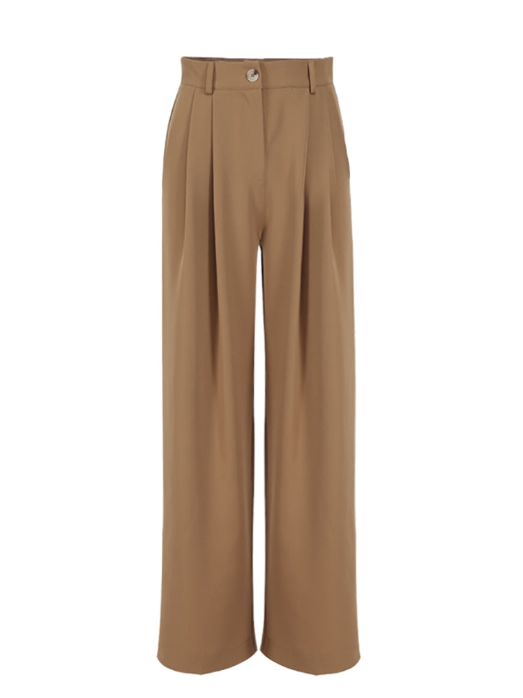Classic Wide Pants Floor-Length Pleated Loose Women Trousers Spring Wide Leg Pants Vintage KilyClothing