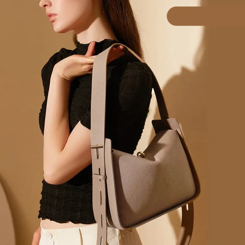 Large Capacity Bag Women's New Fashion Soft Texture Retro Simple One Shoulder Student Underarm Bag Tote Bag KilyClothing