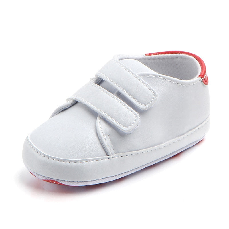 Newborn Boys Sneaker Girls Two Striped First Walkers Lace Up PU Leather Soft Soles Sneakers 0-18 Months KilyClothing