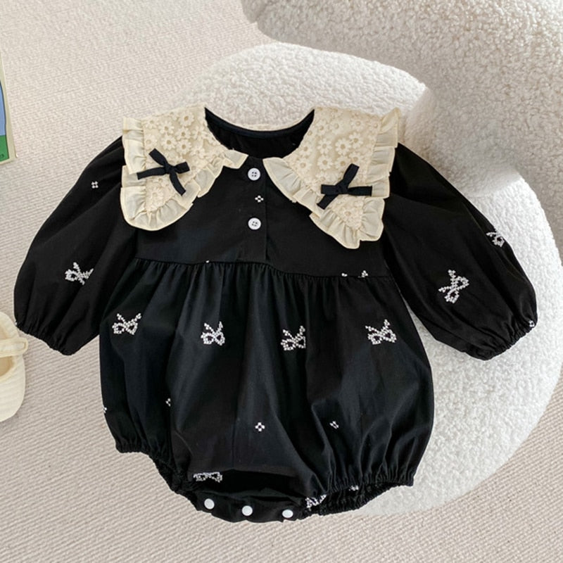 Baby Girls Clothing Autumn Spring Infant Baby Girls Jumpsuit Long Sleeve Cotton Embroidery Newborn Baby Girls Bodysuits KilyClothing