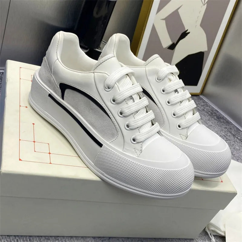 Women's sports shoes with round toe, cross strap, platform, thick sole fashion casual single shoes KilyClothing