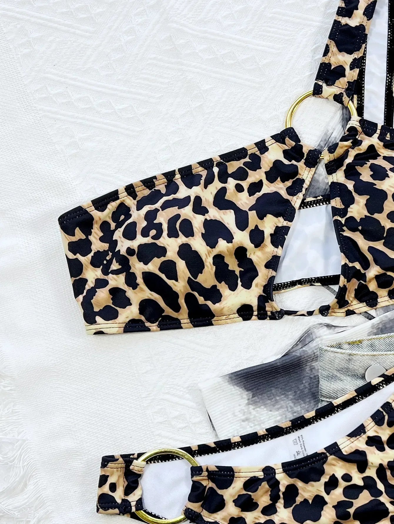 2024 New Women's Bikini Set Leopard Print Swimsuit 2 Pieces Suit Cut-Out Swimwear One Shoulder Bathing Suit Trajes De Baño Mujer KilyClothing