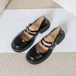 Leather shoes Black loafers' Korean style Middle heel Fashion design casual shoes Party and office weaL KilyClothing