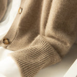 100% Wool Cashmere Sweater Women's Half High Neck Cardigan KilyClothing
