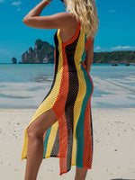 Vestido de punto para mujer con abertura para bikini de ganchillo sin mangas traje de baño ropa de playa de KilyClothing