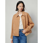 TOYOUTH Women Suede Jacket 2024 Spring New Snap Button Closed Turn Down Collar High Street Casual Short Jacket KilyClothing