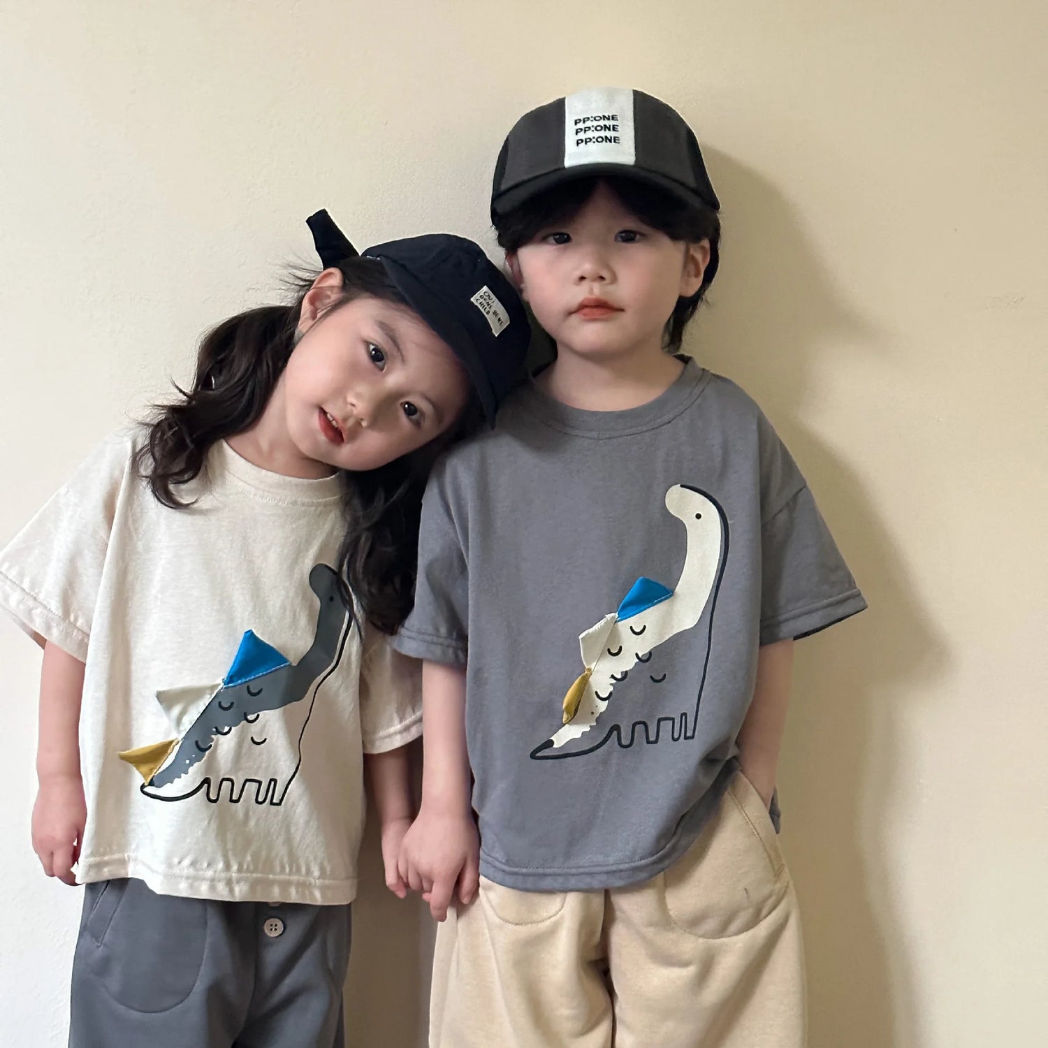 MILA2-7Y Kids Clothes Boys Dinosaur T-shirts Summer Unisex Tee Cotton, Half Sleeve Shirt