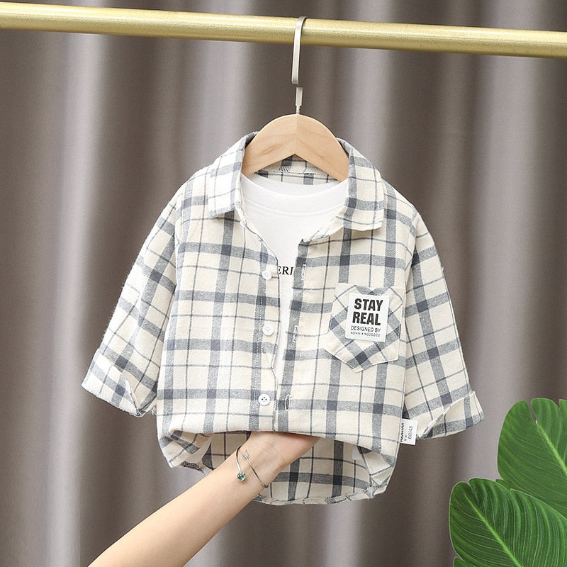 Spring Thin Shirts Baby Boys Long Sleeve Striped Print Shirts Kids Tops Tees Shirts Casual Blouse KilyClothing