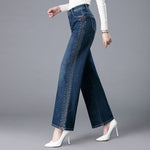 Wide Leg High Waist Stretch Straight Jeans Korean Streetwear Y2k Style KilyClothing