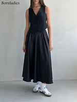 Elegant Satin Loose Women Skirt High Waist Maxi Skirts Streetwear Classic Long Skirt Fashion Female Black Skirt KilyClothing