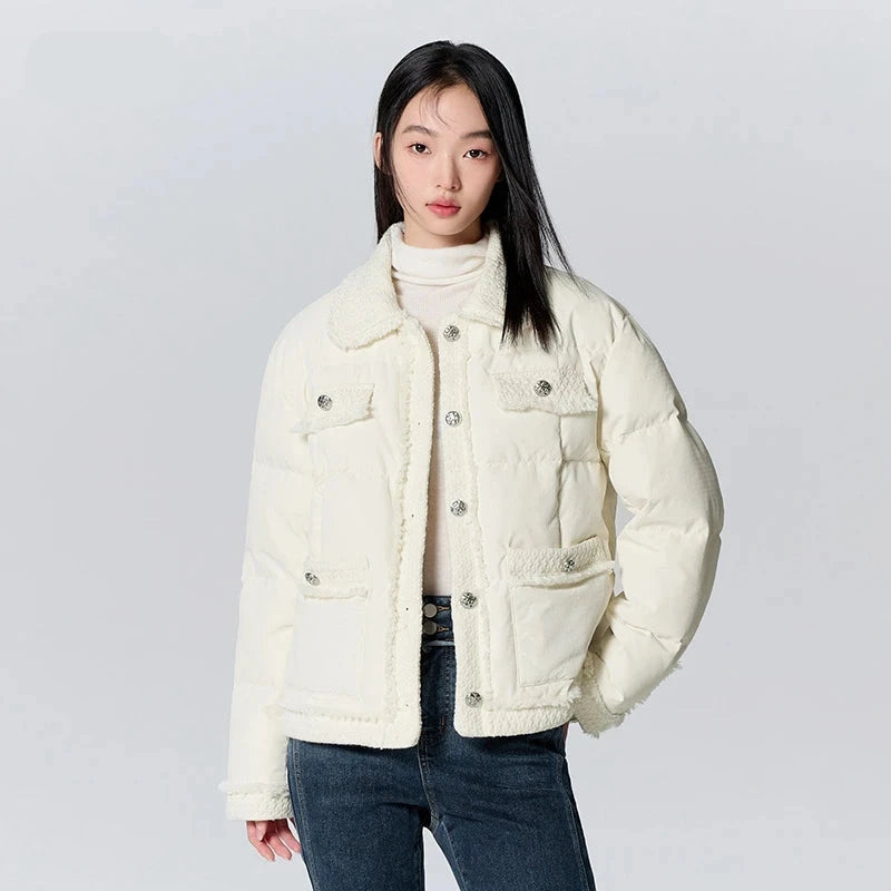 Jacket Women Lapel Style Fashionable Elegant Winter Raw Edge Texture Fragrant Style Jacket